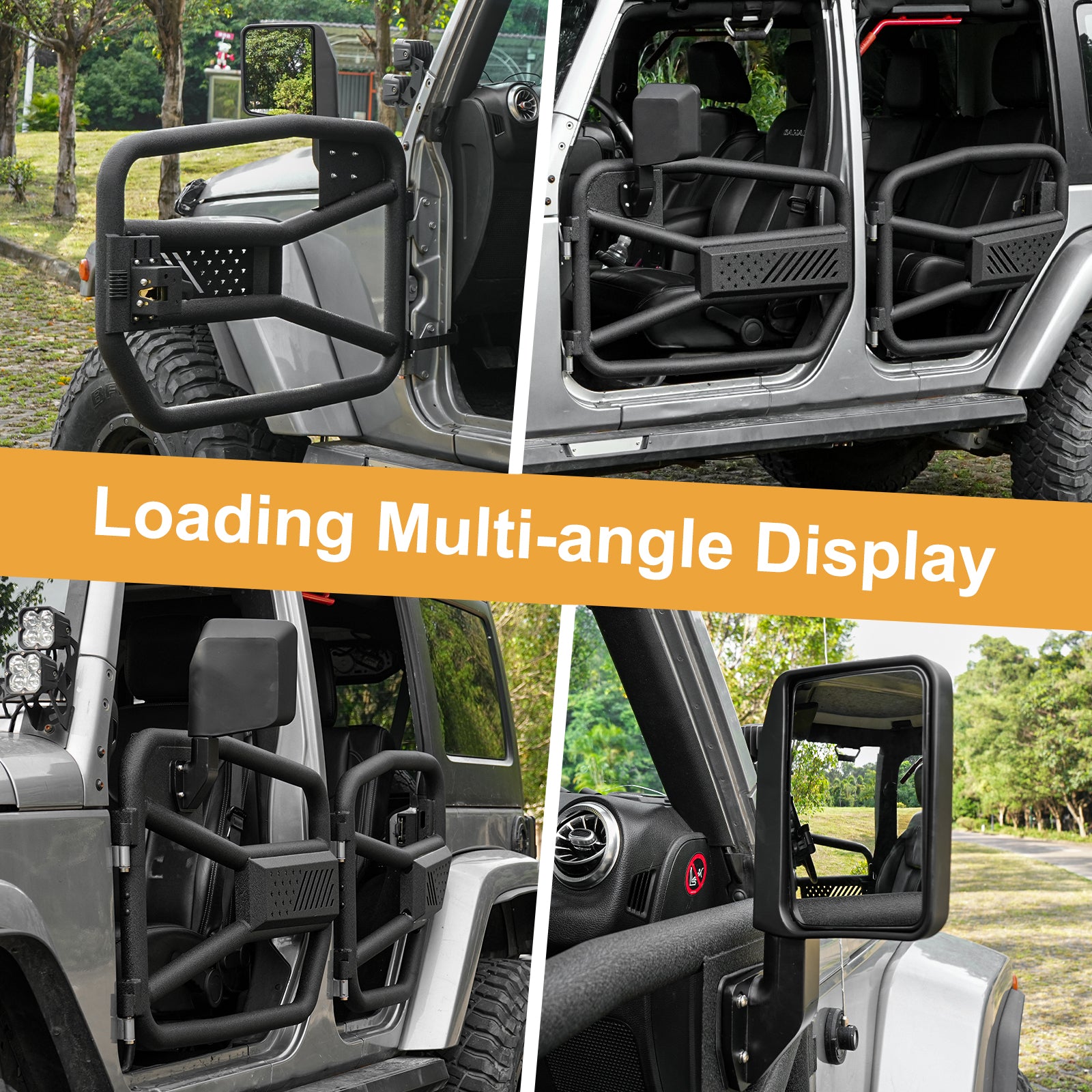 Tubular Doors with Mirror for 2007-2017 Jeep Wrangler JK 4 Door