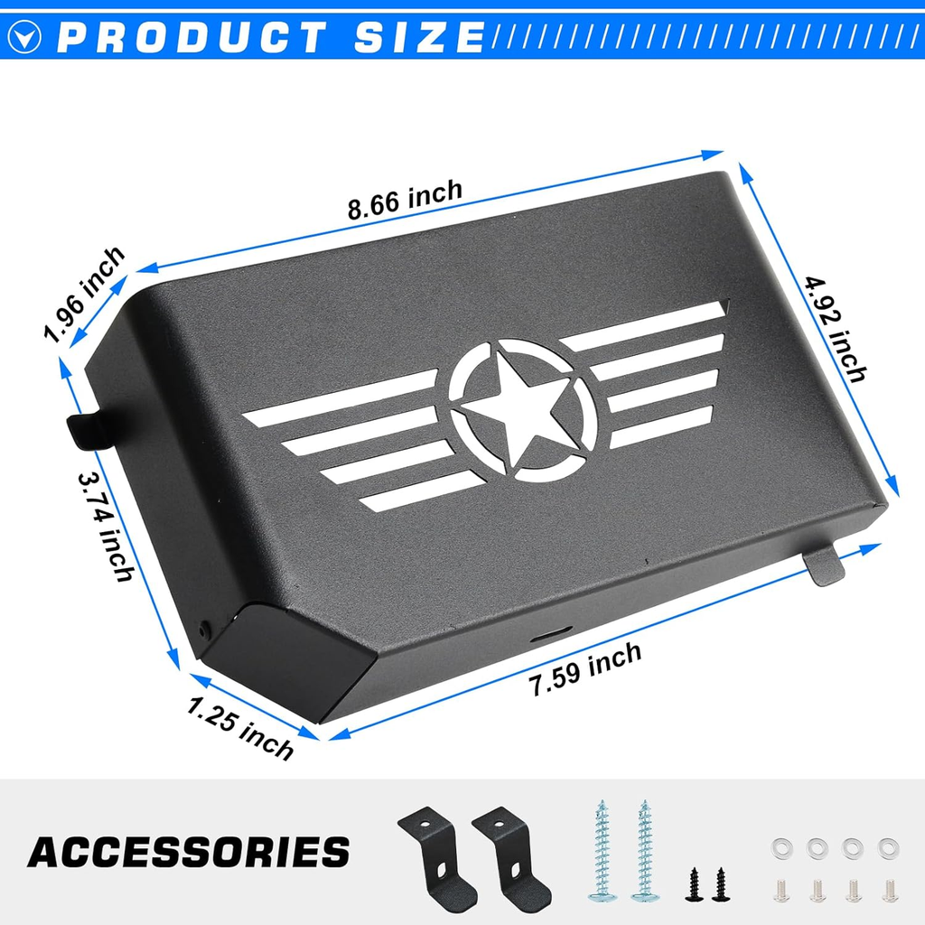 Metal Front Door Storage Pocket Fits Jeep Wrangler JL Gladiator JT