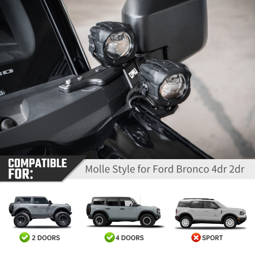 A-Pillar Light System Mount For Ford Bronco 2021+(Not fit for Ford Bronco Sport)