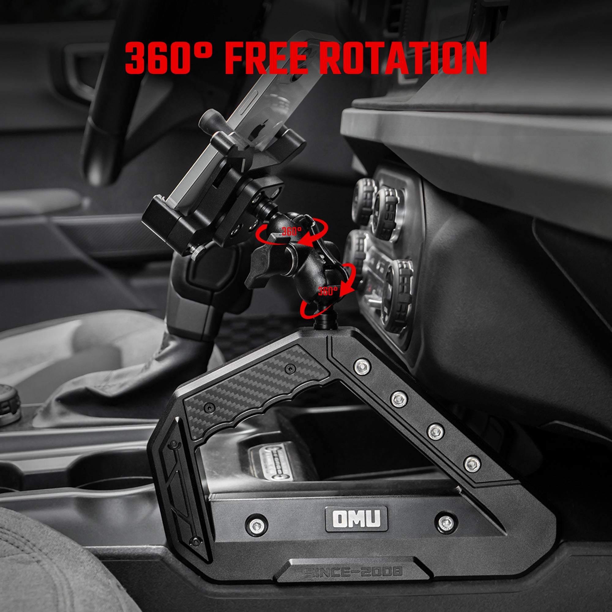 Center Console Grab Handle With Phone Holder For Ford Bronco 2021+