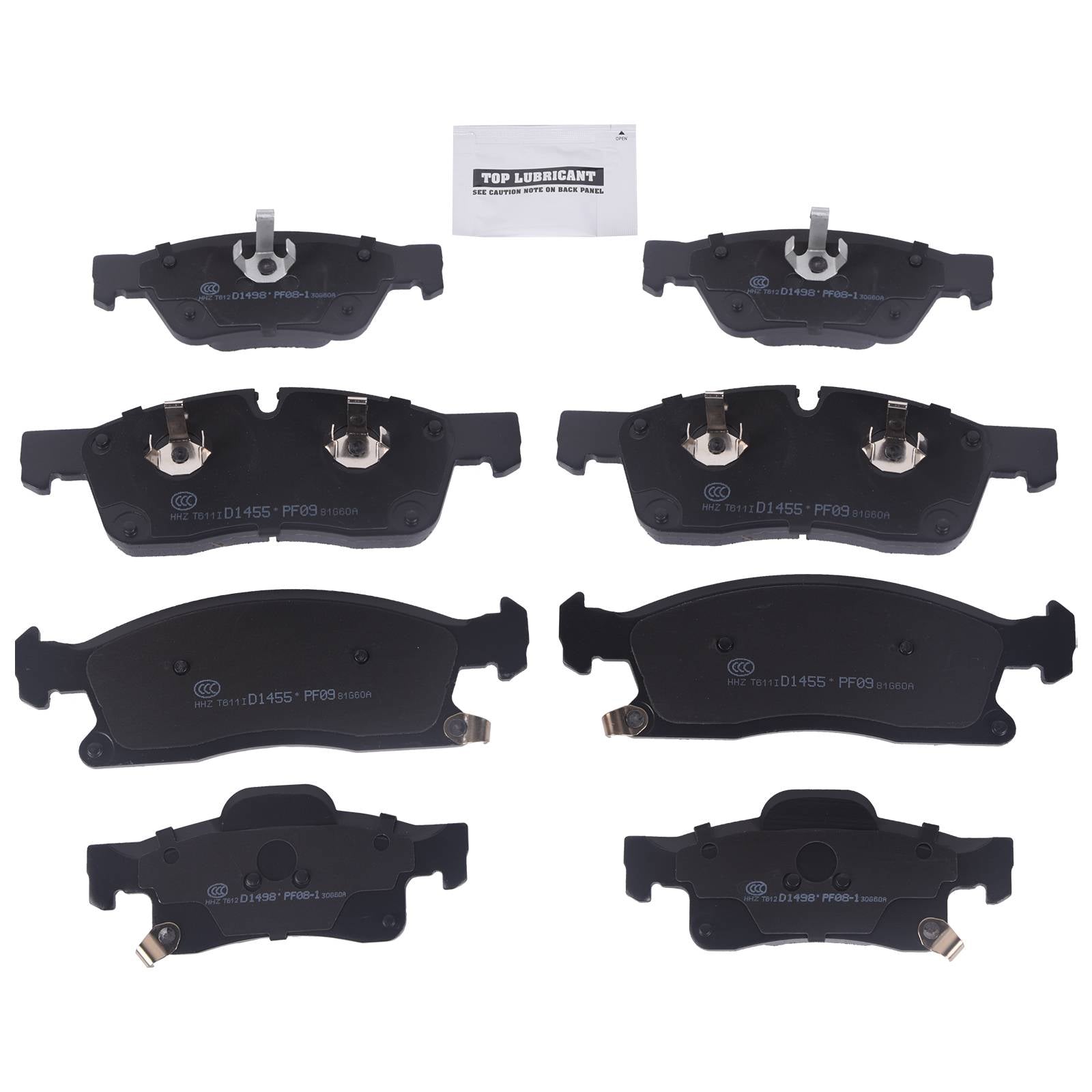 For 2011-2021 Jeep Grand Cherokee Dodge Durango Front & Rear Ceramic Brake Pads