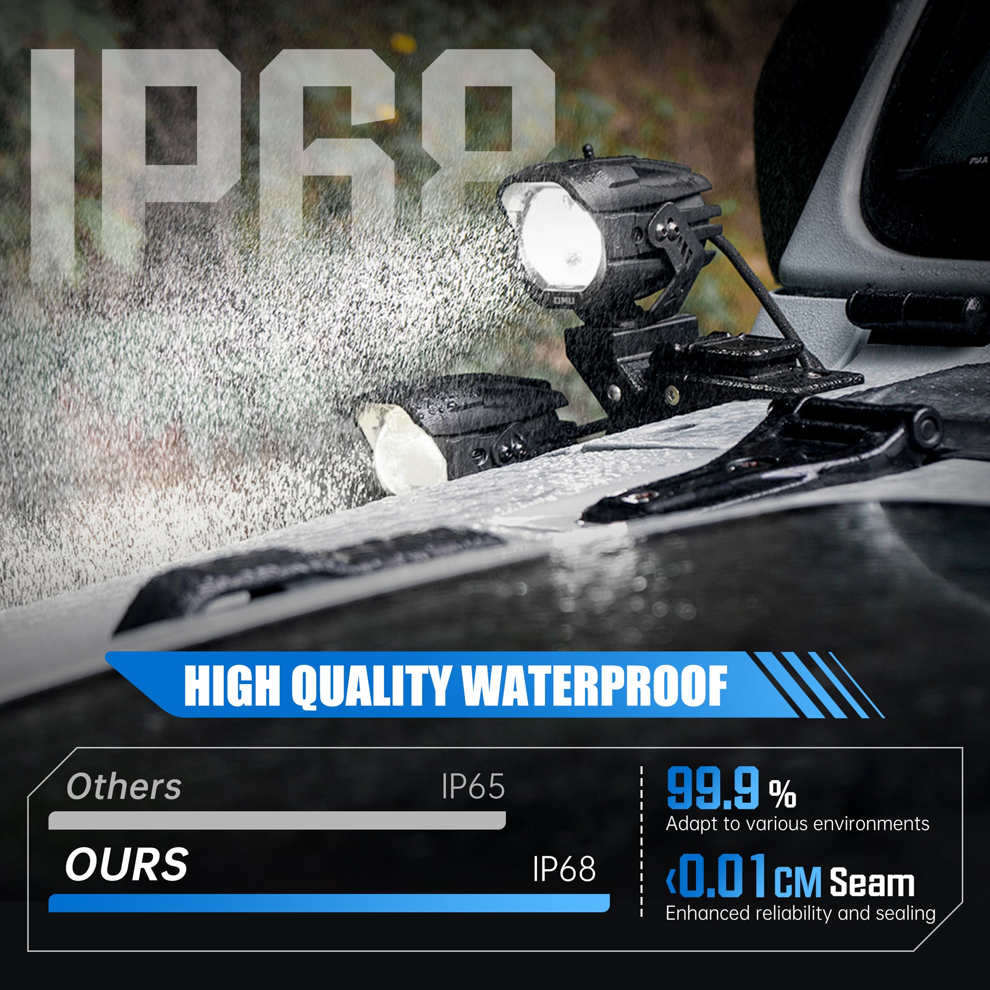 A-Pillar Spotlight Compatible with Trucks Jeep Ford etc ATV Motorcycle
