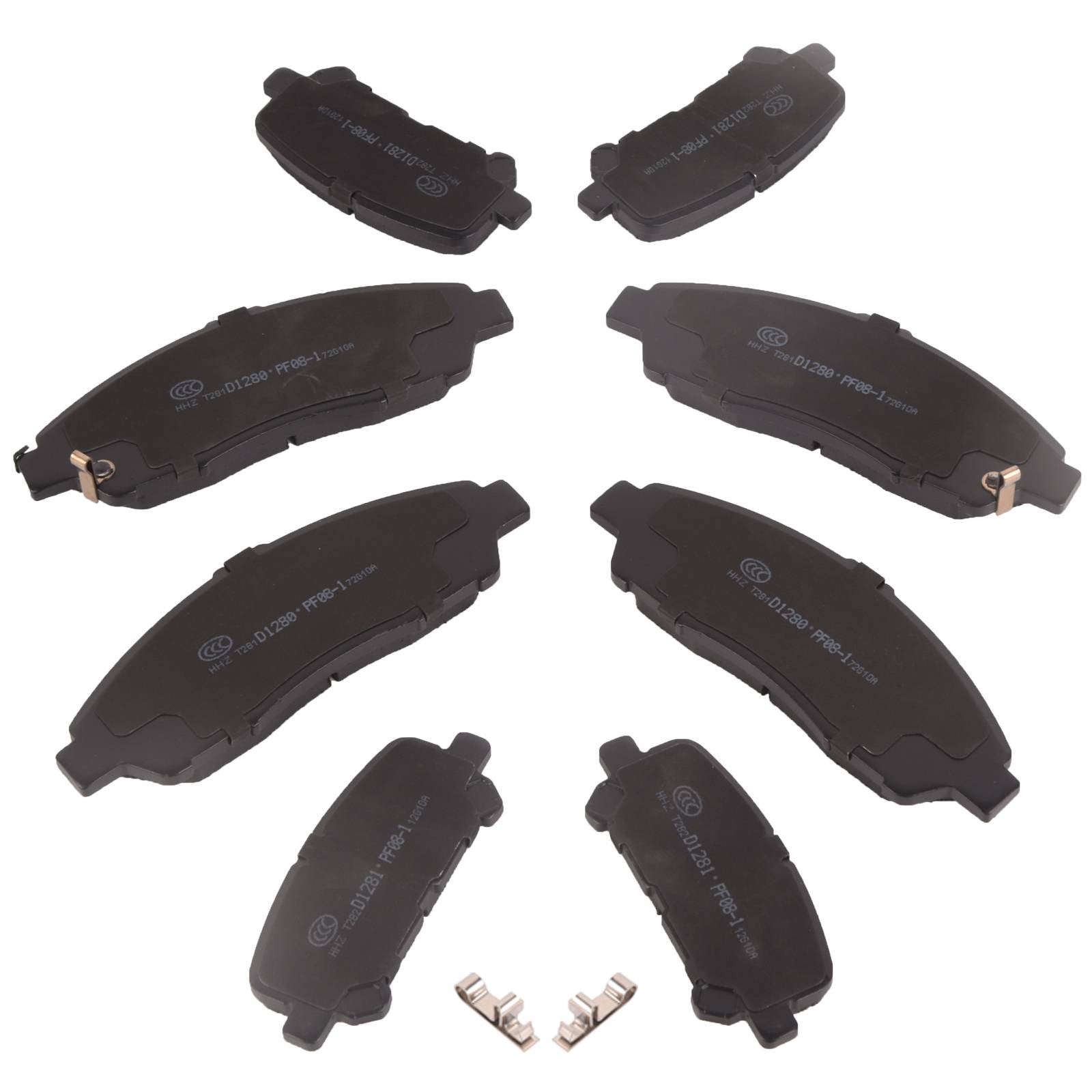 Front & Rear Ceramic Brake Pads For 2009-2019 Honda Pilot,Ridgeline, Acura MDX