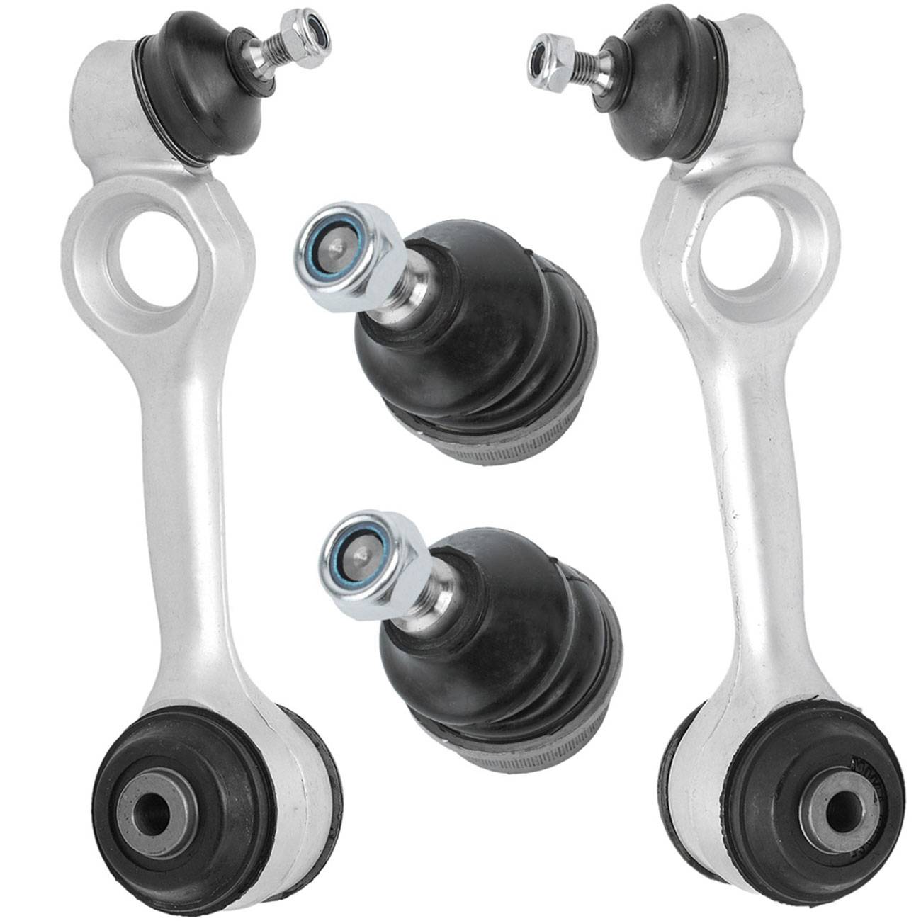 4 Pcs Front Upper Control Arm + Lower Ball Joint Kit for Mercedes Benz 1984-1991