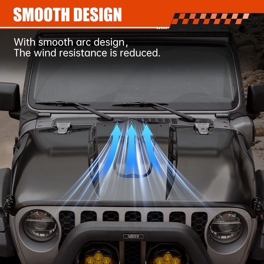 Hood Compatible with 2018+Jeep Wrangler