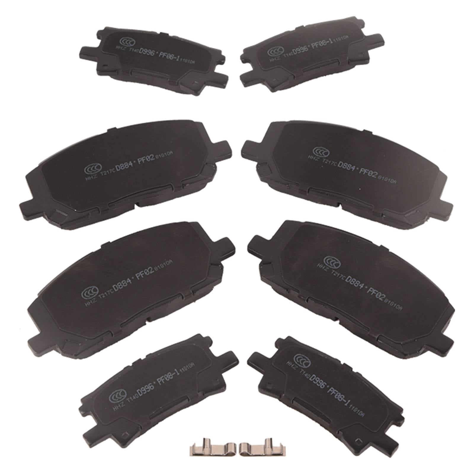 8PCS Front & Rear Ceramic Brake Pads For 2004 - 2007 Toyota Highlander 2.4L 3.3L