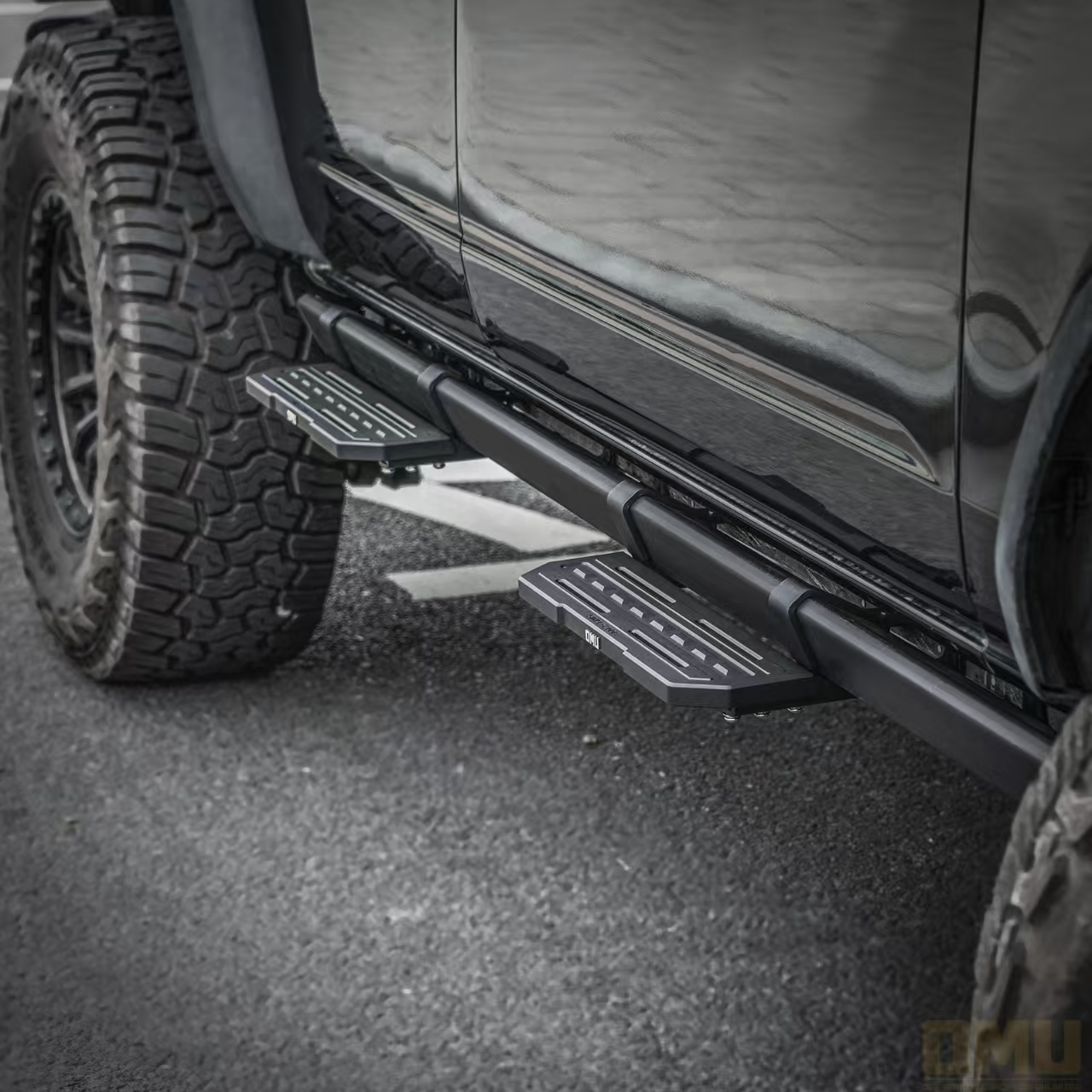 Running Board Side Step For 2021+ Ford Bronco 4 Doors with OEM Rock Rails