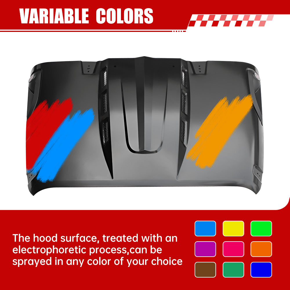 Avenger Style Replacement Hood Compatible with 2007-2018 Jeep Wrangler JK