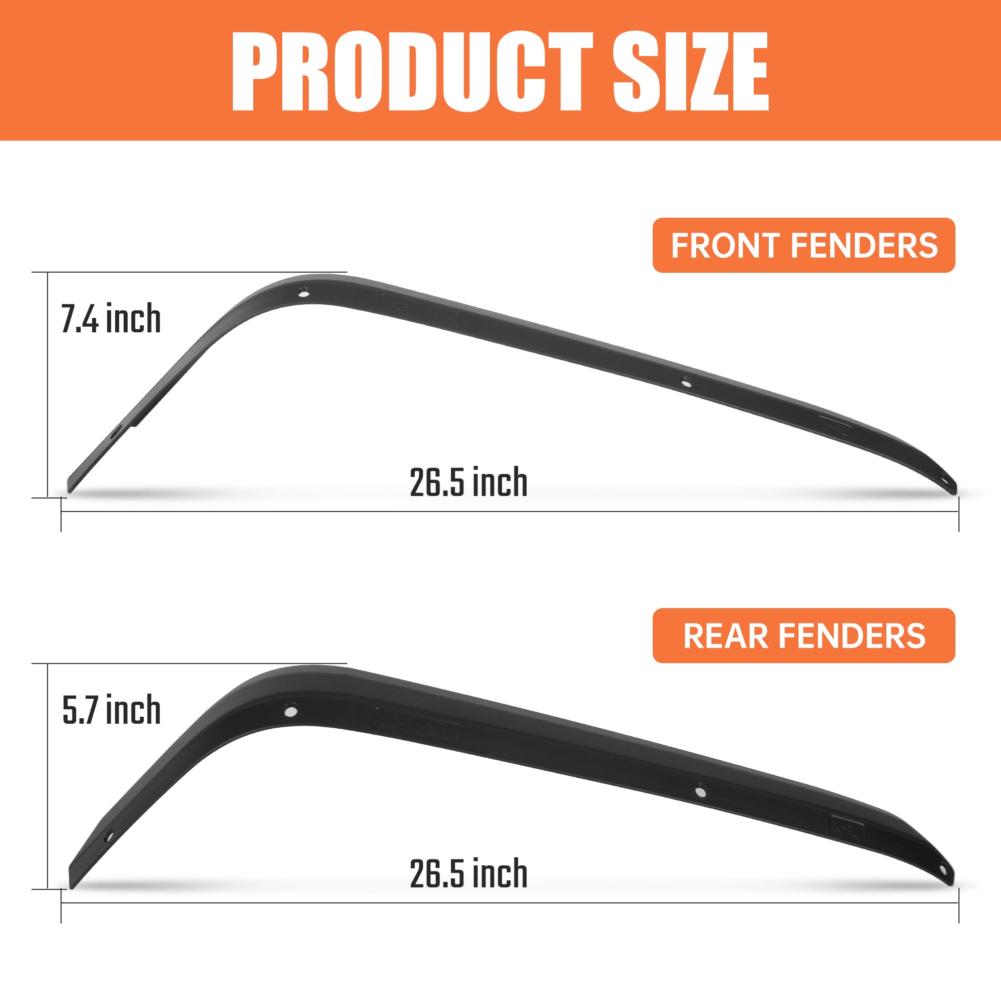 Fender Flares Compatible with 2007-2018 Jeep Wrangler