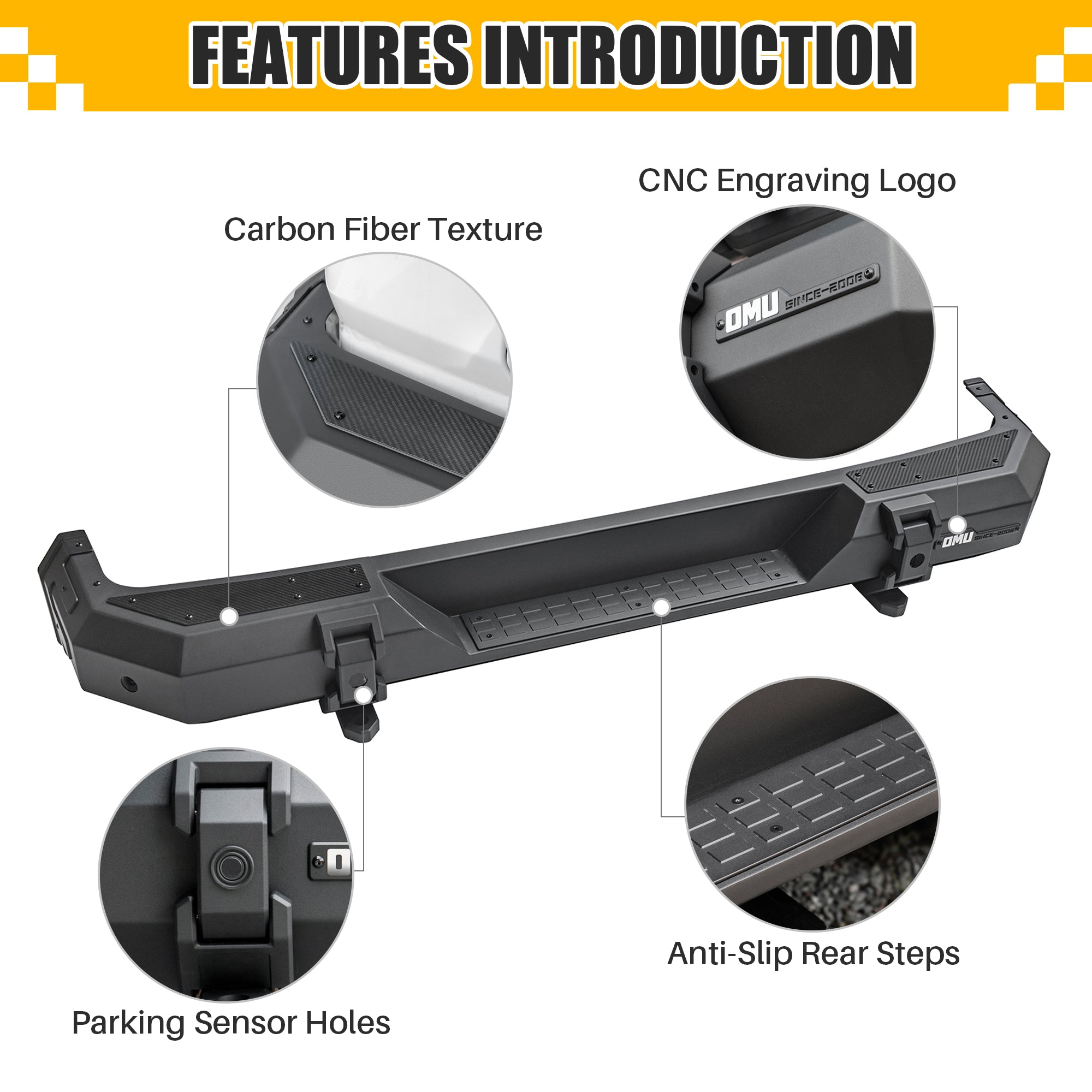 Steel And Aluminum Rear Bumper For Jeep Wrangler JL 2018+