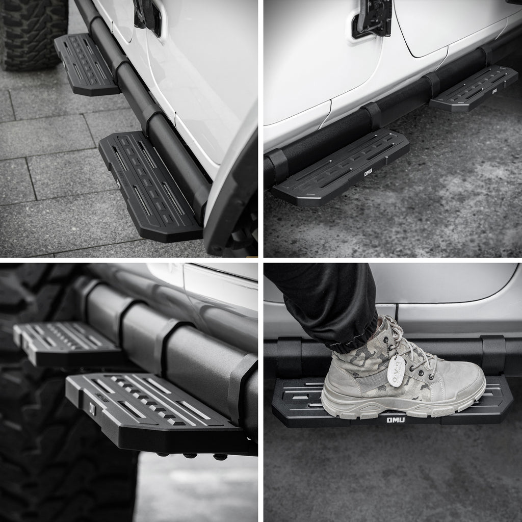 Running Boards Compatible with 2018+ Wrangler JL 4 Doors with OEM Rock Rails