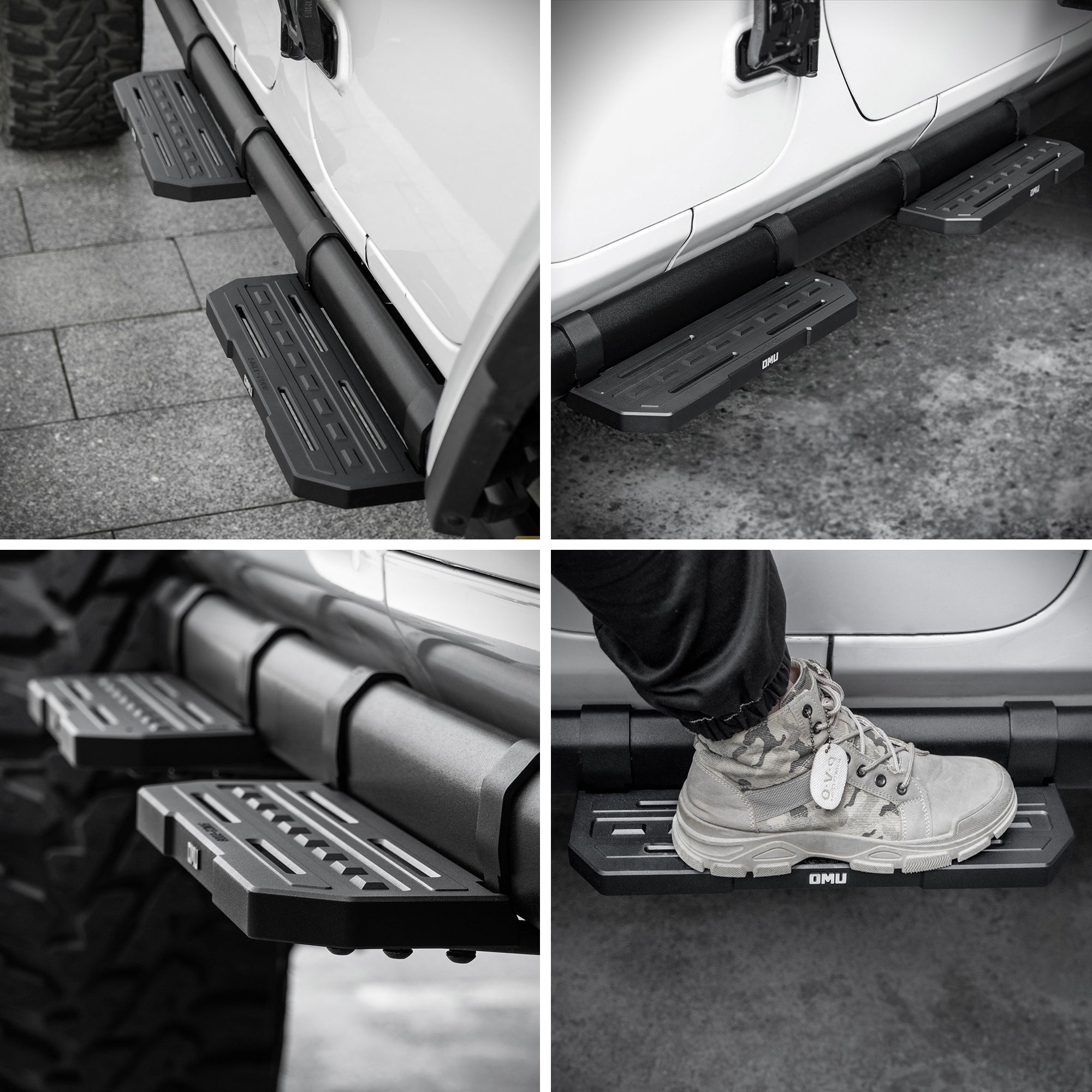 Running Boards Compatible with 2018+ Wrangler JL 4 Doors with OEM Rock Rails