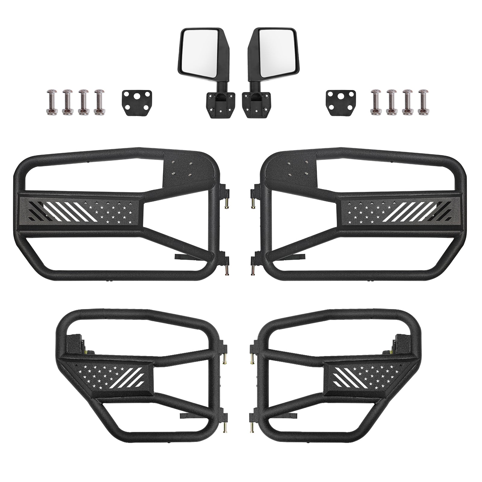 Tubular Doors with Mirror for 2007-2017 Jeep Wrangler JK 4 Door