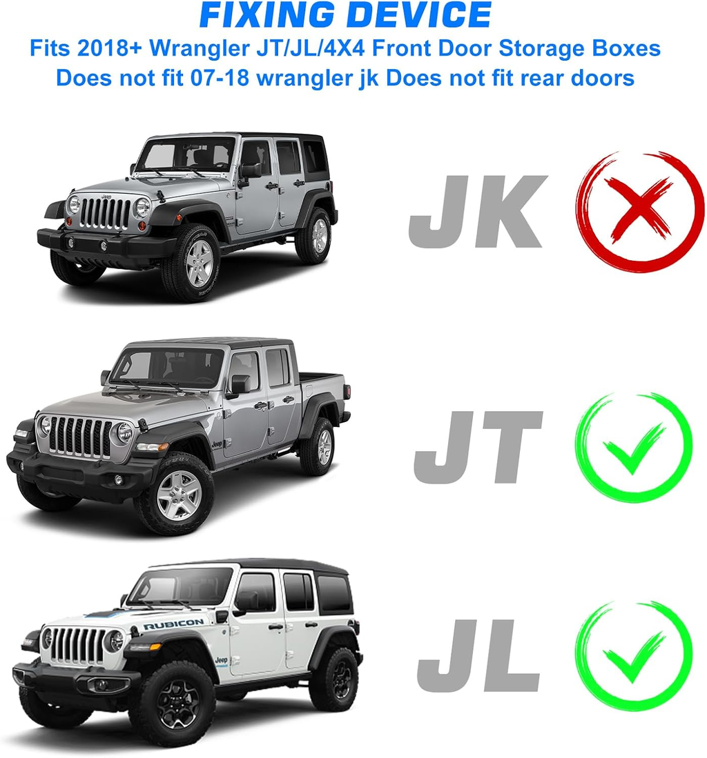 Metal Front Door Storage Pocket Fits Jeep Wrangler JL Gladiator JT