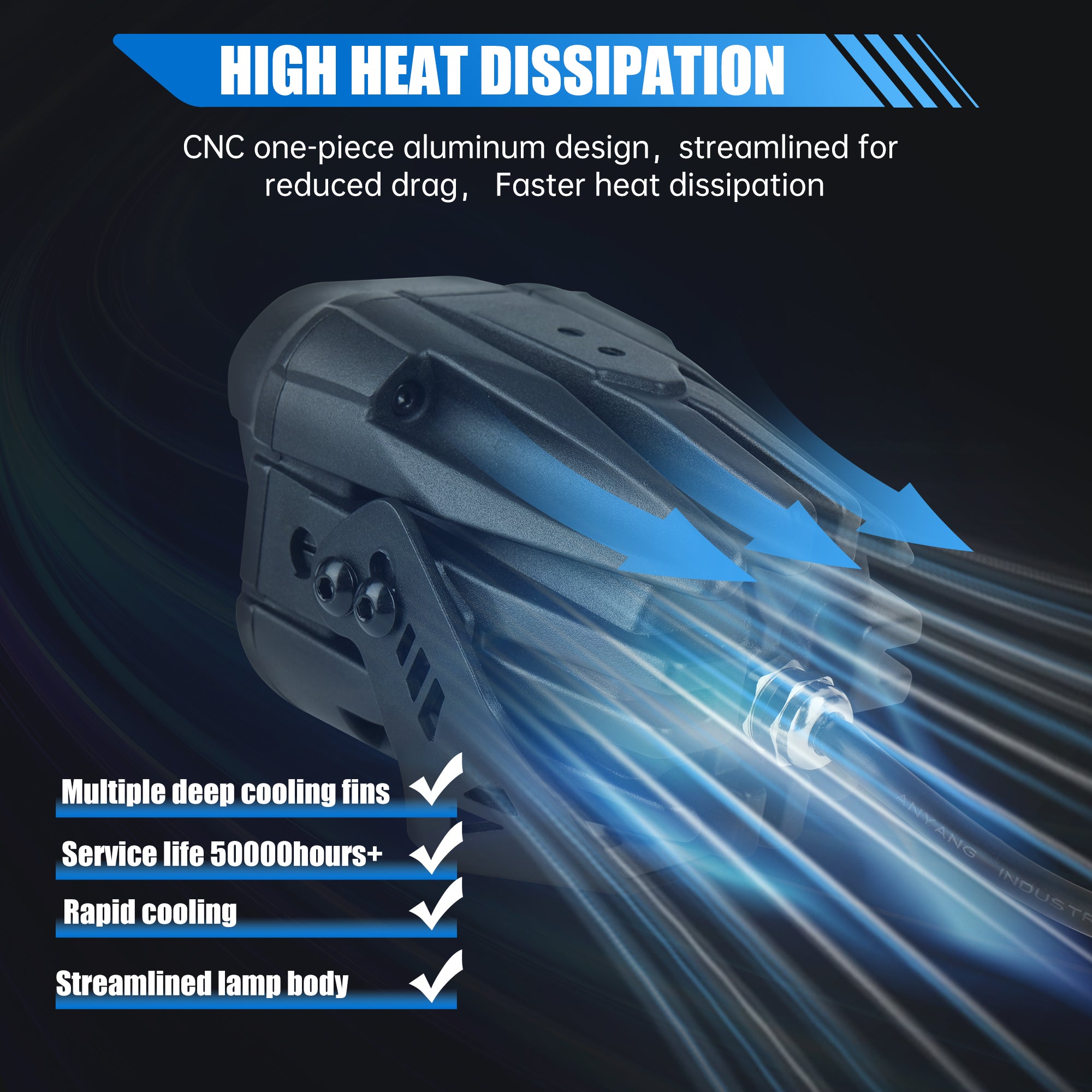 A-Pillar Spotlight Compatible with Trucks Jeep Ford etc ATV Motorcycle